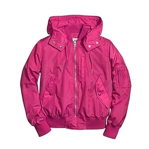 Coach Pink Hooded Anorak Bomber Jacket‎ Full Zip Windbreaker S